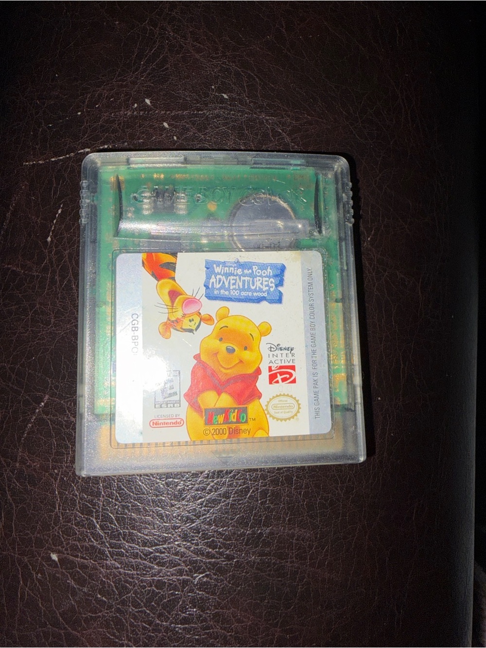 Nintendo Winnie the Pooh Adventures Game Boy Color Clear Green Cartridge